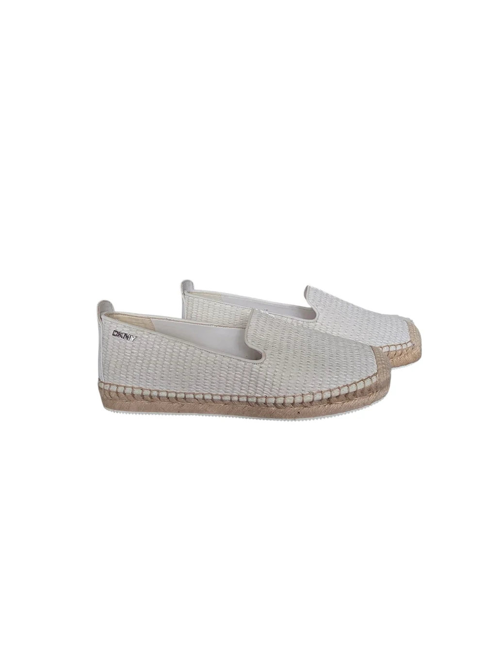 Dkny White Woven Slip-On Espadrilles